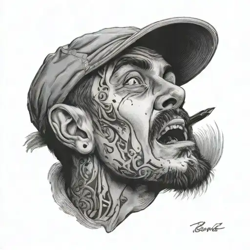 Self Portrait Cutting Eyes Open With Knife