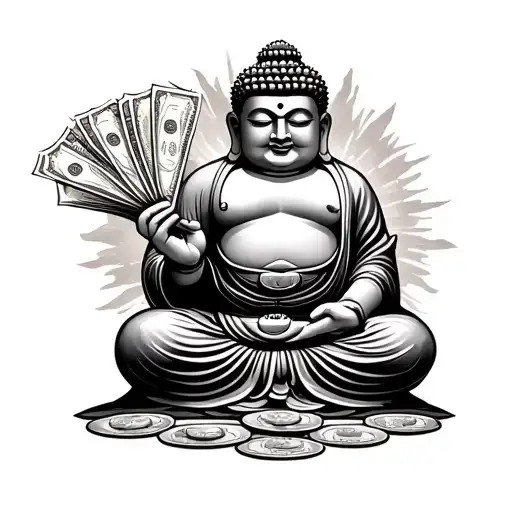 Buddah Holding Money