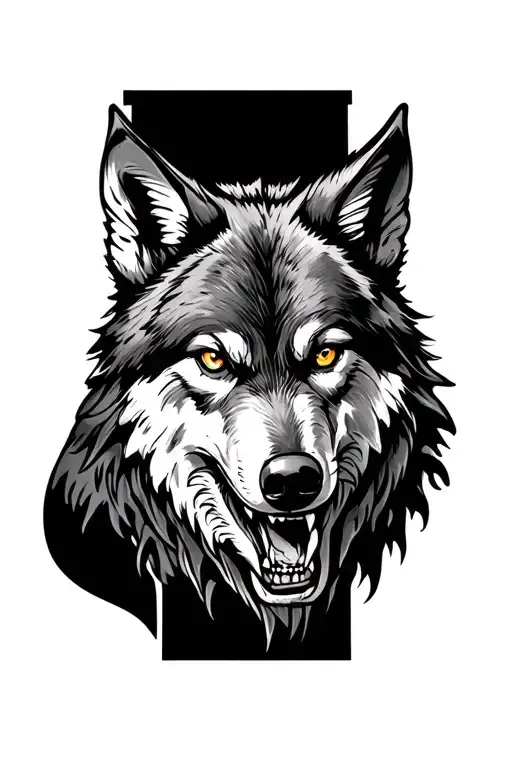 Growling Wolf Tattoo On Back Of Hand