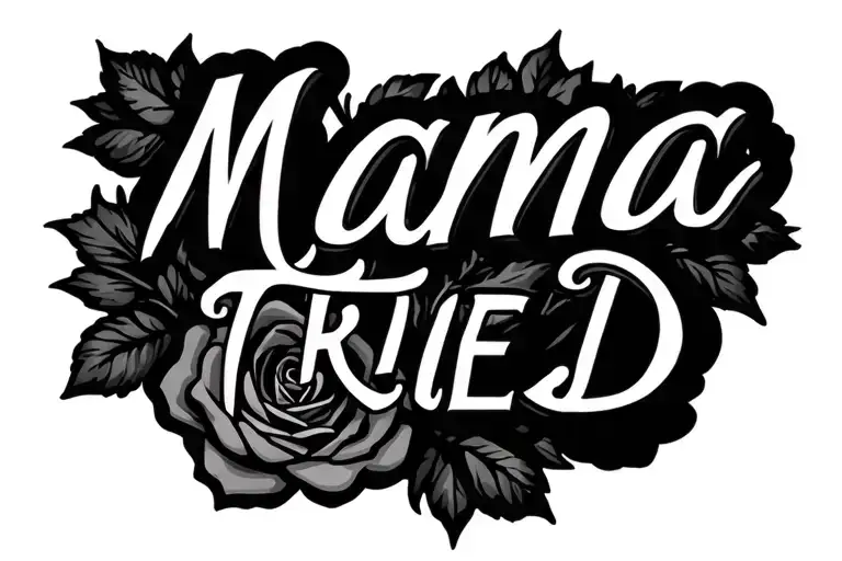Mama Tried Font Surrounded Rose Intertwined