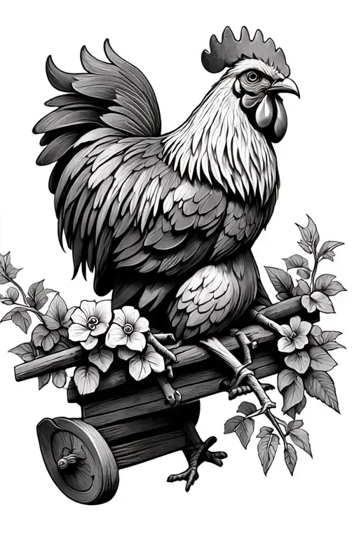 Garden Gnome Riding A Rooster