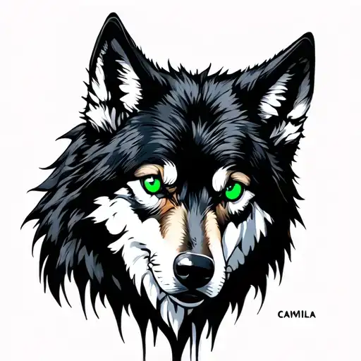 Black Wolf Green Eyes And The Name Camila