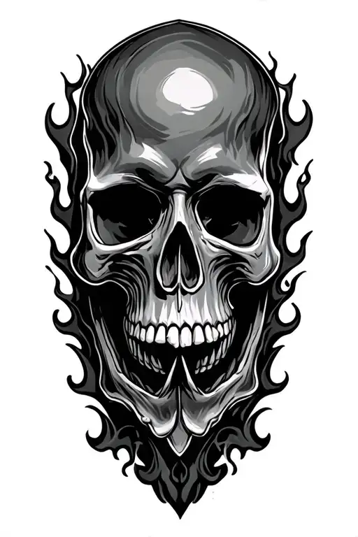 Biker Flames Skulls Full Sleeve