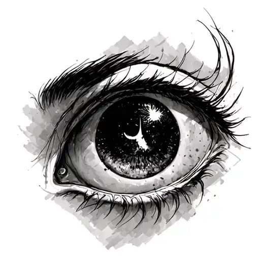 Female One Eyed Cyclops Sketch Style Tattoo Design