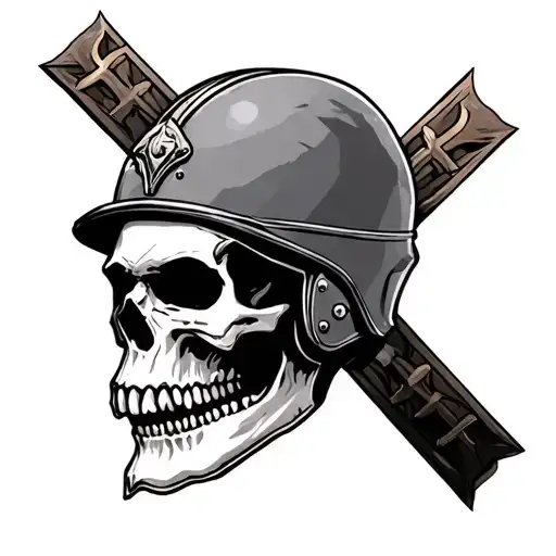 Big Cross And Helmet No Skull