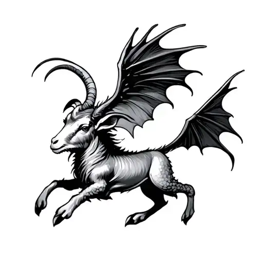 Goat With Dragon Flying