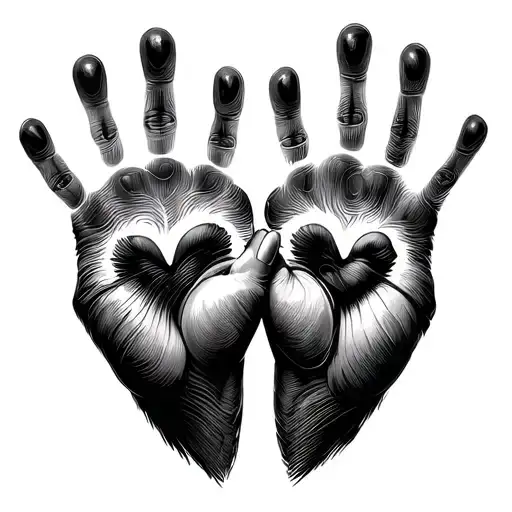 Wedding With 2 Thumb Prints Formed Into Hearts Surrounded Nothing Touching The Heart