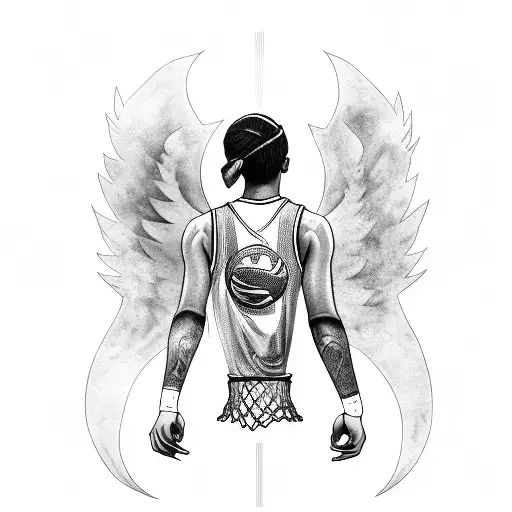 Basketball Player With Angel Wings