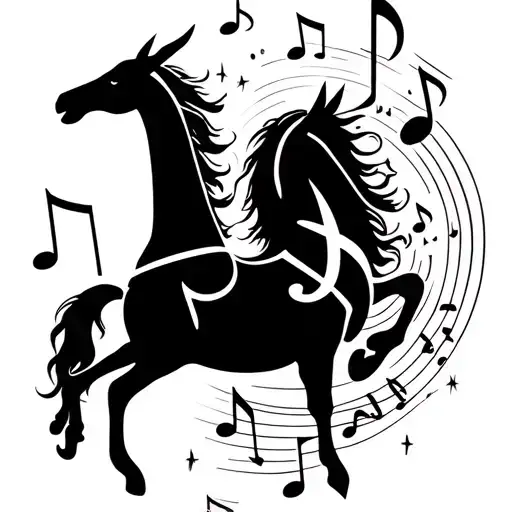 Sagittarius Zodiac Sign And Music Notes Design Small Minimalist Tattoo For Feet