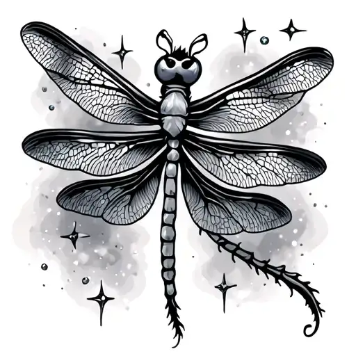 Simple Dragonfly Tattoo With Some Sparkles