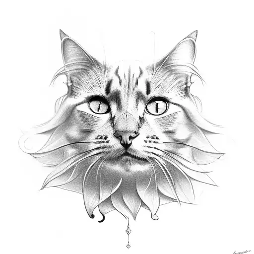 Dahlia Covering Cat Face