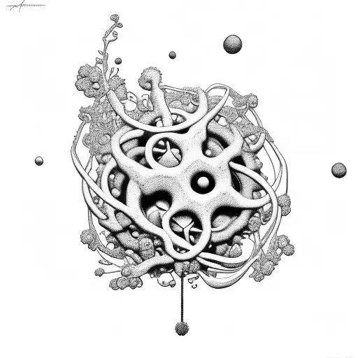 Molecule Representation Of Serotonin With Floral Elements