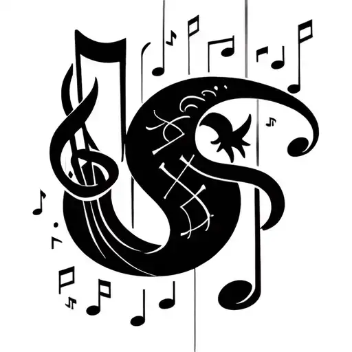 Sagittarius Zodiac Sign And Music Notes Design Small Minimalist Tattoo For Feet