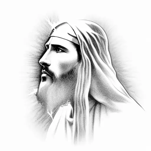 Side Profile Jesus With Crown Of Thorns