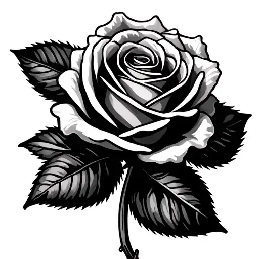 Rose With Stem Outline Simple Small