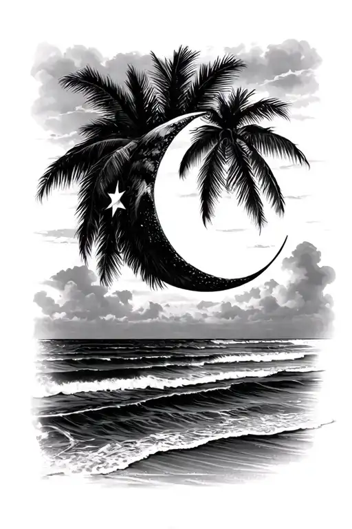 South Carolina Flag Crescent Moon Hilton Head Island Beach