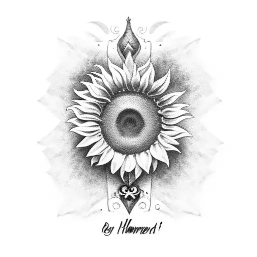 Name With Sunflower And A Heart
