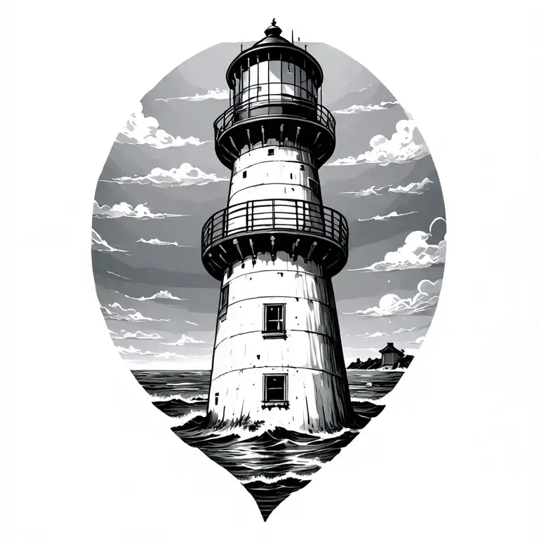 Dramatic Lighthouse Wide And Short