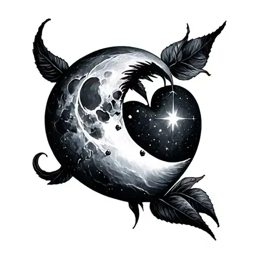 Moon Shimmering Heart