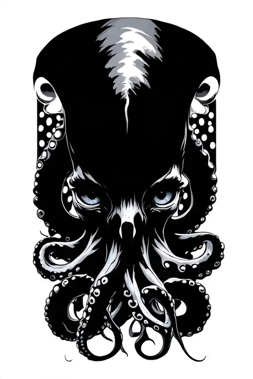 Dark Goth Tentacles And Eyes In Background Without Octopus