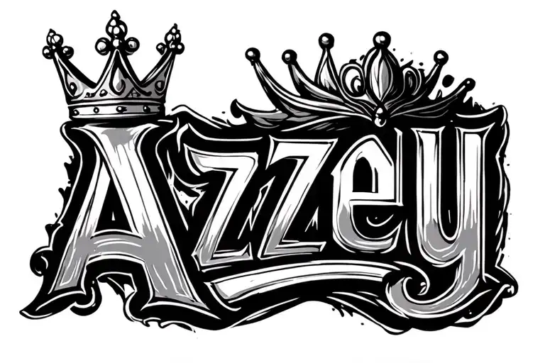 The Word Azzy With A Crown Above The A