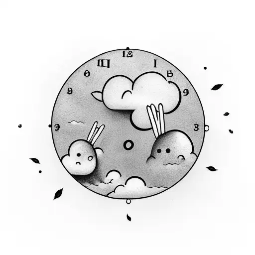 The Word Family In Clouds With Time On Forearm