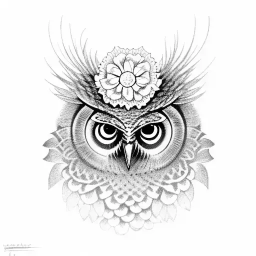 Owl With Flowers