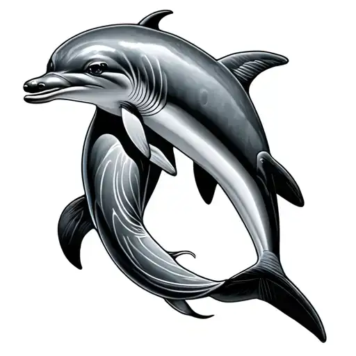 2 Dolphin Swimming Alongside