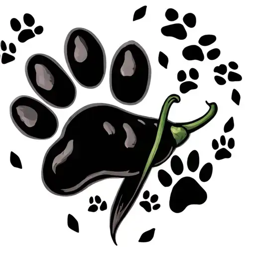 Chilli With Dog Pawprints Alongside