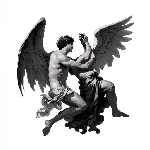 Jacob's Struggle With Angel Louis Alexandre Cabanel