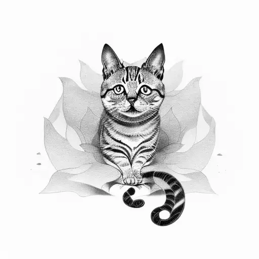 Lotus Covering Cat Face