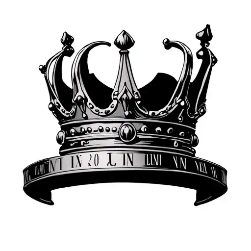 Detailed Crown With Romain Numerals