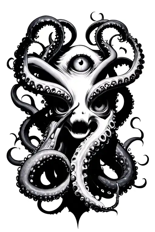 Dark Goth Tentacles And Eyes In Background