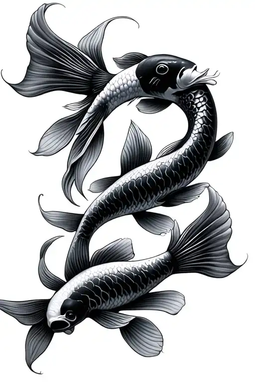 3 Asian Koi Fish