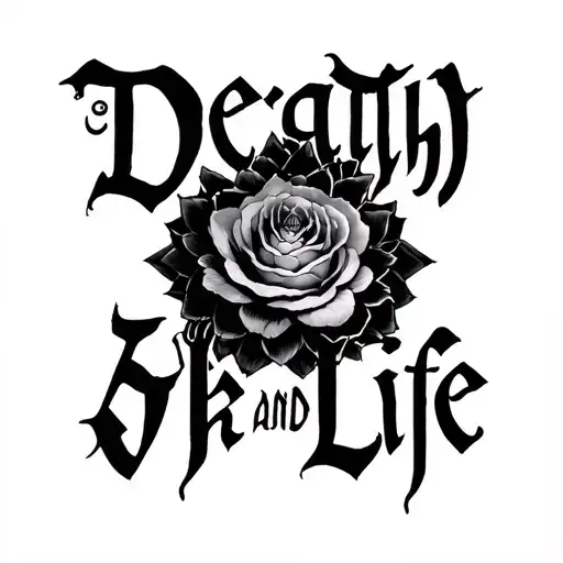 Death And Life Japanese Word With Anime Tokyo Ghoul