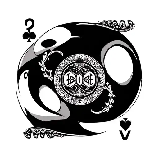 8Ball Playing Card Queen