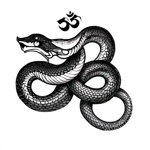 Create Ohm Hindu Ohm Sign With Three Snakes