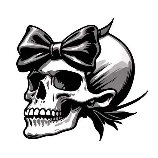 Skull With Bow