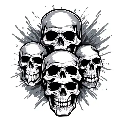 Dad Family Trucker Skulls