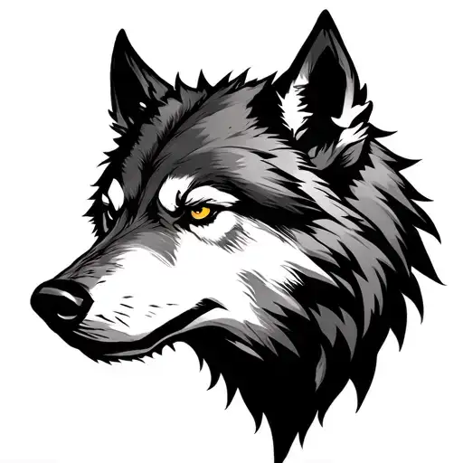 Viking Wolf Head Facing Forward