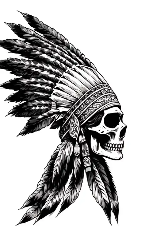Skull Indian Headdress Front
