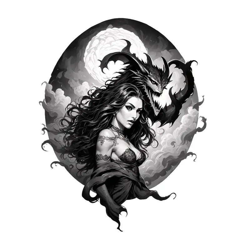 Angela Coming Through Dark Cloud Fighting Demon