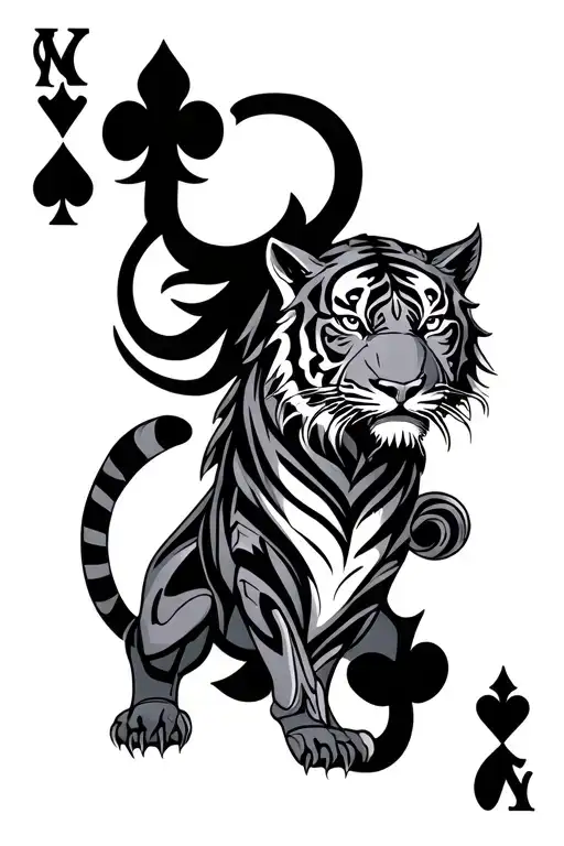 Jack Card With Mirrored Armored Tiger