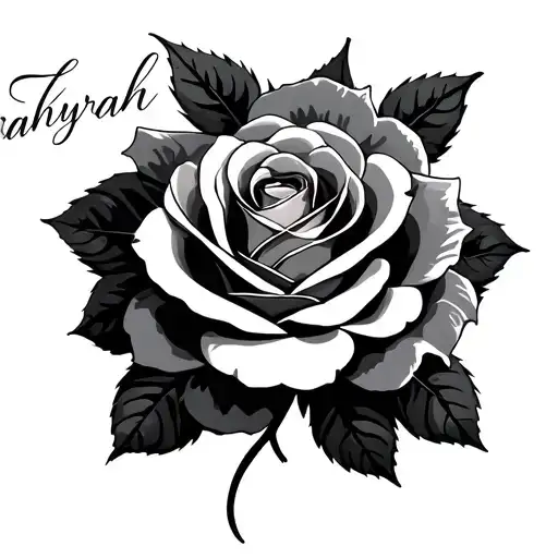 The Name Zahyrah With Rose Intertwined