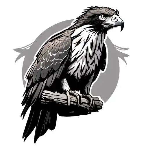 African Crowned Eagle Perched