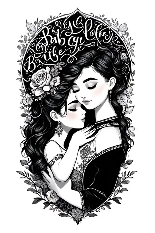 Baby Girl And Wife Calligraphy