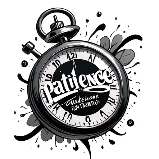 Word Patience With Stop Watch Surrounded