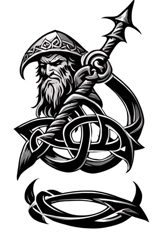 Norse Theme Viking Odin Tribal Celtic Knots