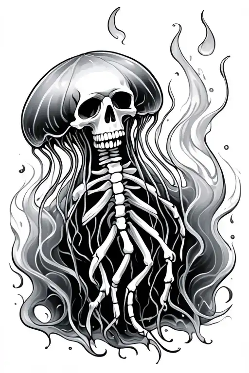 Skeleton Fire Jelly Fish