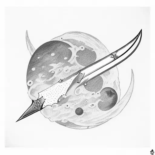Moon Crescent In A Sword